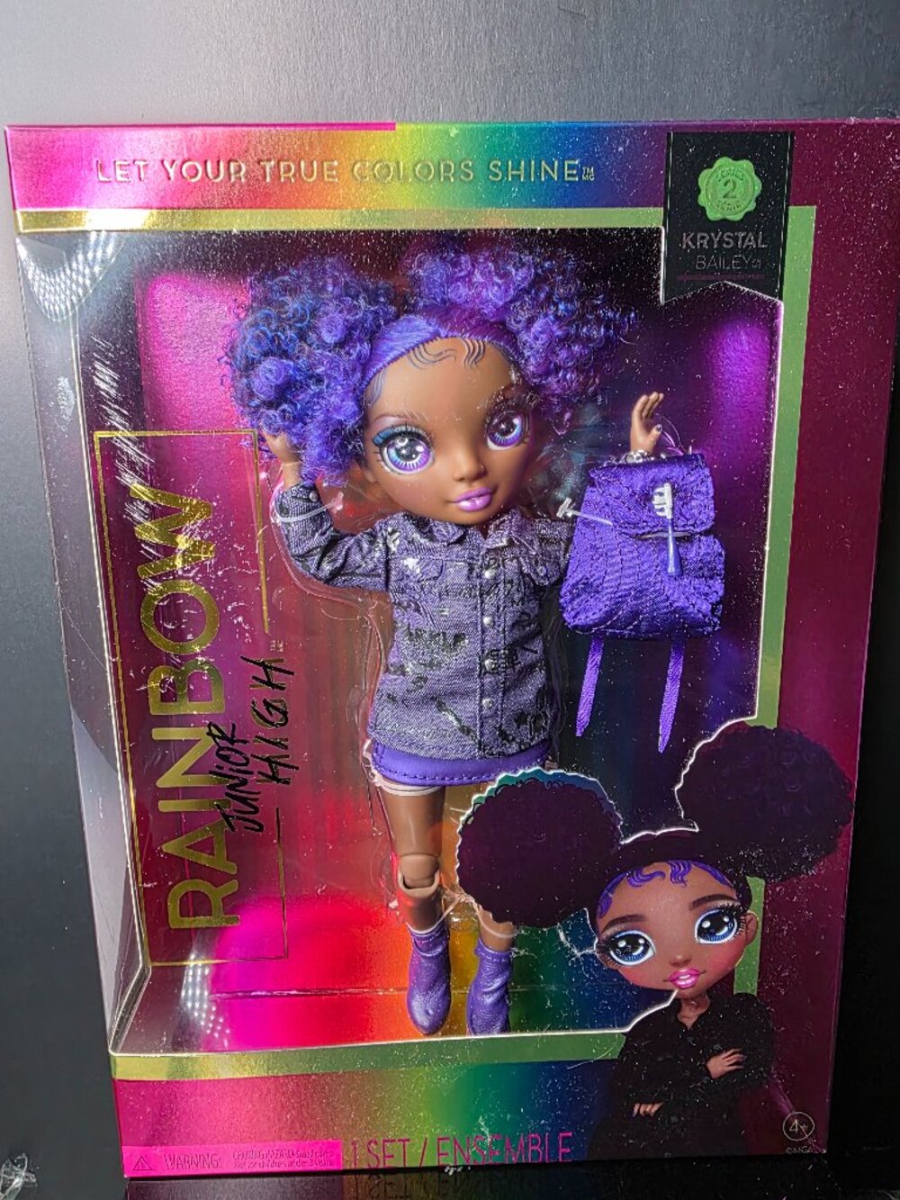 Rainbow High Junior High Krystal Bailey Series 2 Purple Fashion Doll MGA NEW